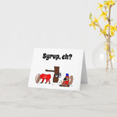 Grappig Canada Moose en Beaver met Maple Syrup Kaart (Gele Bloem)