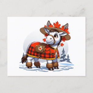 Grappig Canada thema winter ezel Briefkaart
