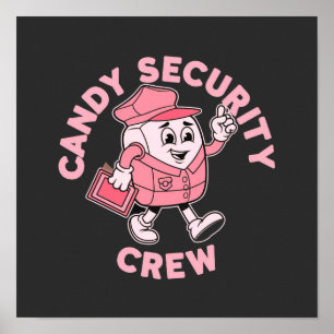 Grappig Candy Beveiligings Team Halloween Kostuum Poster