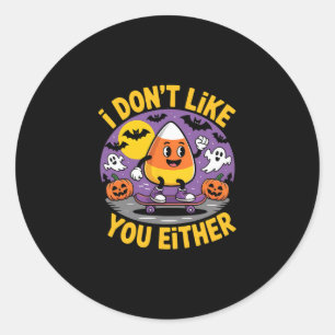Grappig Candy Corn Halloween Skateboard Cadeau Ronde Sticker