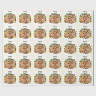 Grappig Capybara Inpakpapier – Fruit & Slapen
