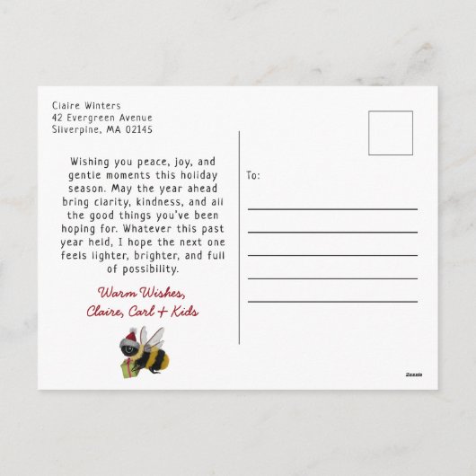 Grappig Capybara kerstontwerp voor Dierenvrienden Feestdagenkaart (Achterkant)