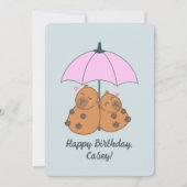 Grappig Capybara Paar Blue Pun Verjaardag Kaart (Voorkant)