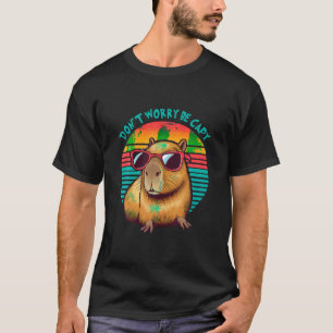 Grappig Capybara Retro Maak je geen zorgen Wees C T-shirt