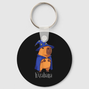 Grappig Capybara Tovenaar Kostuum Wizabara Grafisc Sleutelhanger