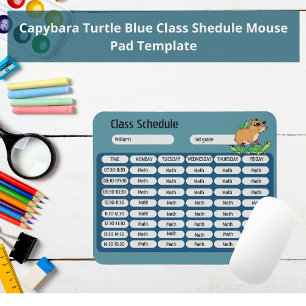 Grappig Capybara Turtle Class schema Muismat