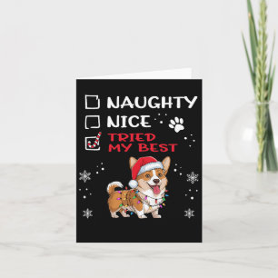 Grappig Cardigan Welsh Corgi Dog Christmas Naughty Kaart