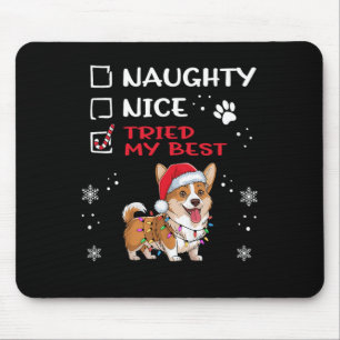 Grappig Cardigan Welsh Corgi Dog Christmas Naughty Muismat