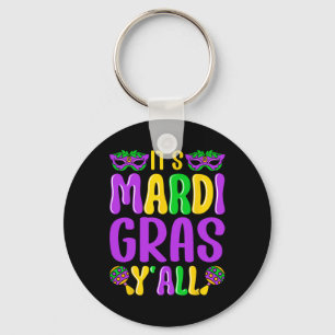 Grappig carnaval party ontwerp Mardi Gras Het is M Sleutelhanger