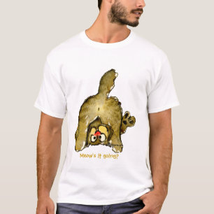 Grappig Cartoon Cat (2 kanten) Meow is het aan het T-shirt