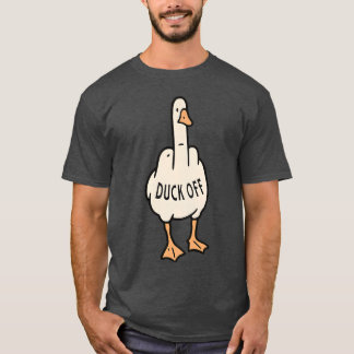 Grappig Cartoon Duck T-shirt met "DUCK OFF"