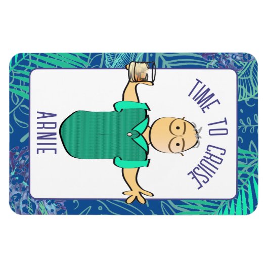 Grappig Cartoon grijs haar rijpe Man cruisedeur Magneet (Horizontaal)