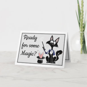 Grappig cartoon kattengoocheltruc konijnenverjaard