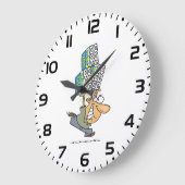 Grappig Cartoon Man Paniek kopen toiletpapier Grote Klok (Hoek)