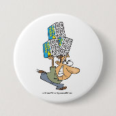 Grappig Cartoon Man Paniek kopen toiletpapier Ronde Button 7,6 Cm (Voorkant)