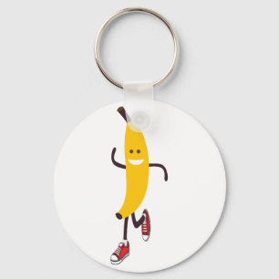 Grappig Cartoon met bananen Sleutelhanger