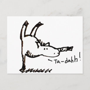 Grappig Cartoon Paard Pony Tah Dah! Briefkaart