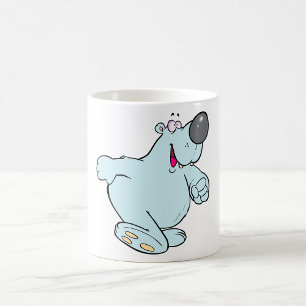 Grappig Cartoon Polar Beer Schattige Blauw Karakte Koffiemok