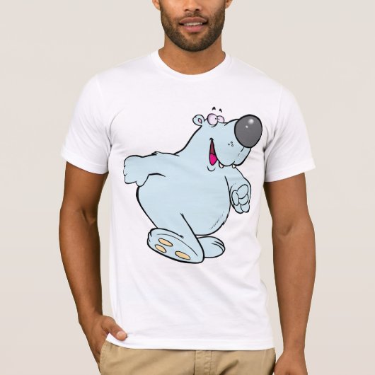 Grappig Cartoon Polar Beer Schattige Blauw Karakte T-shirt (Voorkant)
