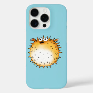 Grappig Cartoon Puffer Fish Design iPhone 16 Pro Hoesje