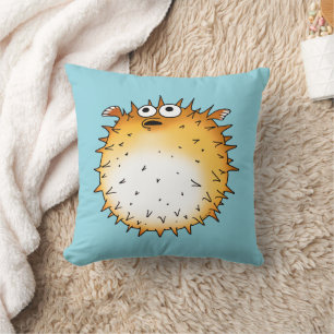 Grappig Cartoon Puffer Fish Design Kussen