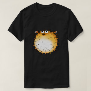 Grappig Cartoon Puffer Fish Design T-shirt