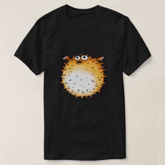Grappig Cartoon Puffer Fish Design T-shirt (Design voorkant)