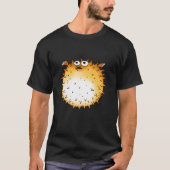 Grappig Cartoon Puffer Fish Design T-shirt (Voorkant)