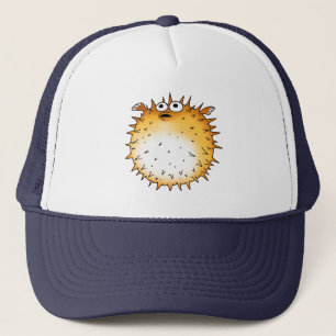 Grappig Cartoon Puffer Fish Design Trucker Pet