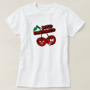 Grappig cartoon T-shirt met wilde kersen