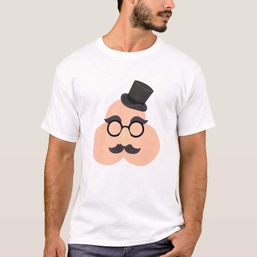 Grappig Cartoon vermomming gezicht. T-shirt (Voorkant)
