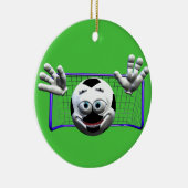 Grappig Cartoon Voetbal Keramisch Ornament (Rechts)