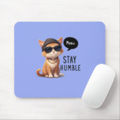 Grappig Cat Design Mousepad met lichtblauwe kleur Muismat (Met muis)