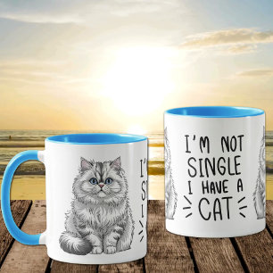 Grappig Cat Mom Gift - Single Life & Dating Humor Mok