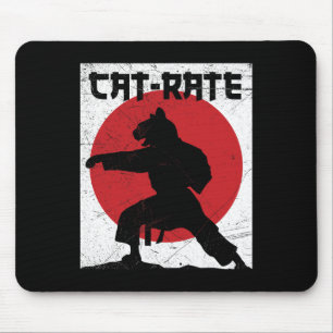 Grappig Cat-rate Cat Karate Gift voor Martial Arts Muismat