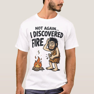 Grappig Caveman Vuur Ontdekking T-shirt