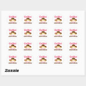 Grappig cello chocolade ontwerp ronde sticker (Vel)