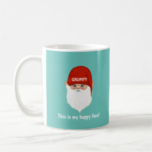 Grappig Chagrijnig Kaboutergezicht op Teal Koffiemok