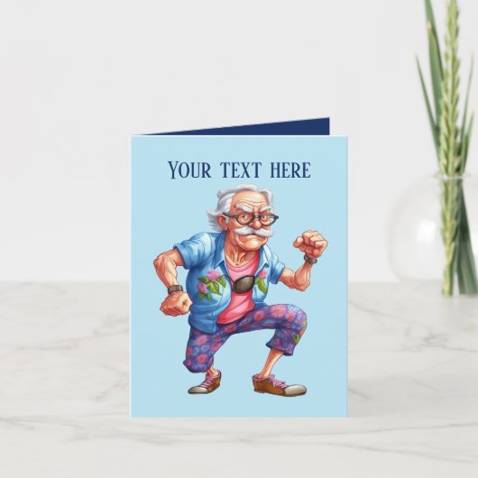 Grappig chagrijnig oud man Bericht toevoegen Kaart (Voorkant)