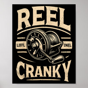 Grappig Chagrijnig Visrollenshirt Humor Visser Poster