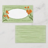 Grappig Charmant Groen Sinaasappel Tuinfeest Plaatskaartje (Voorkant / Achterkant)