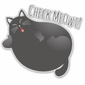 Grappig check me uit zwarte kat sticker (Voorkant)