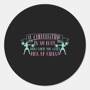 Grappig Cheerleading Ontwerp Voor Mannen En Univer Ronde Sticker