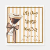 Grappig Chic Let's Chug Espresso Martinis Verjaard Servet (Voorkant)