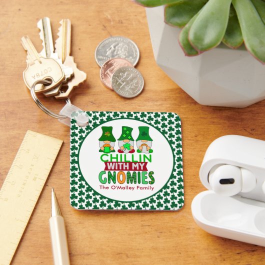 Grappig Chillen met Mijn Gnomies St Patricks Day Sleutelhanger (Bureau)