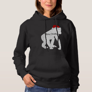 Grappig Chimpansee Dierenvriend Santa Hat Chimpanz Hoodie