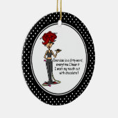 Grappig Chocolade Humor Kerst Ornament (Rechts)
