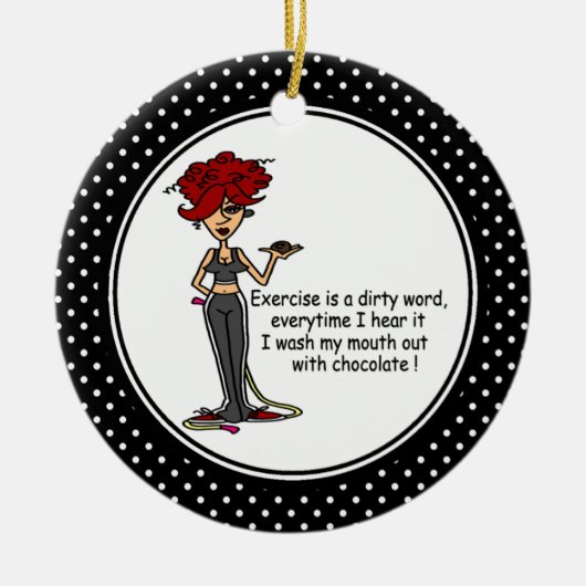 Grappig Chocolade Humor Kerst Ornament (Voorkant)