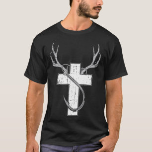 Grappig christelijk jagen vissen liefhebber cadeau t-shirt
