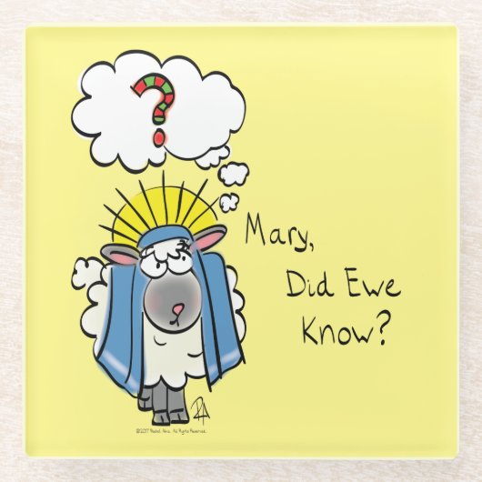 Grappig Christelijke kerststaartschapen Glazen Onderzetter (Voorkant)